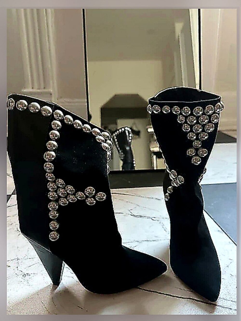 Isabel Marant Black Studded Leather Boots